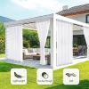 MIULEE Ivory Privacy Outdoor Curtains Waterproof Non-See-Through Semi Sheer 2 Panels Set Elegant Rod Pocket for Patio, Porch, Pergola, Cabana, Gazebo, 52 X 96 Inch Long(White)