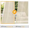 MIULEE Ivory Privacy Outdoor Curtains Waterproof Non-See-Through Semi Sheer 2 Panels Set Elegant Rod Pocket for Patio, Porch, Pergola, Cabana, Gazebo, 52 X 96 Inch Long(Cream Beige)