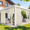 MIULEE Ivory Privacy Outdoor Curtains Waterproof Non-See-Through Semi Sheer 2 Panels Set Elegant Rod Pocket for Patio, Porch, Pergola, Cabana, Gazebo, 52 X 96 Inch Long(Cream Beige)