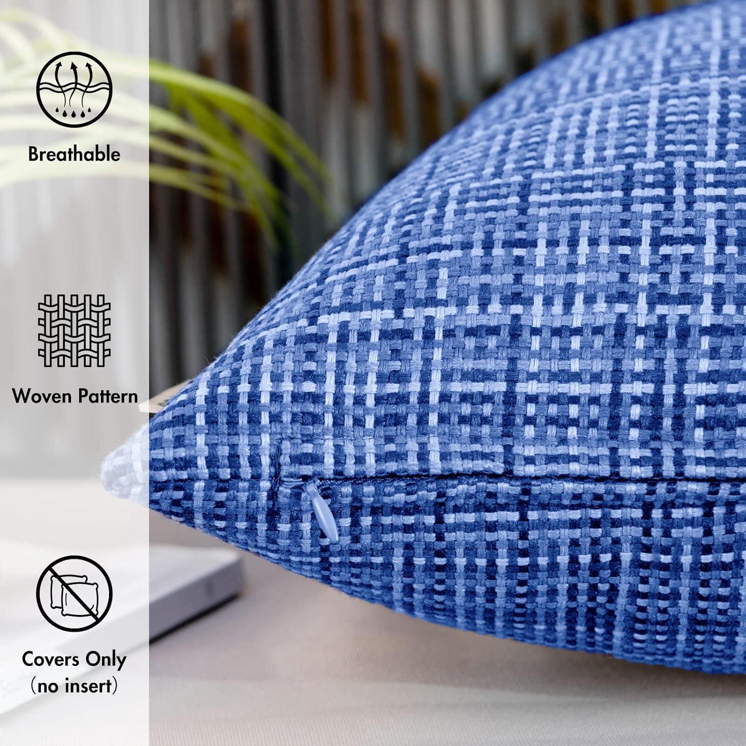 imageMIULEE Outdoor Waterproof Throw Pillow Covers Decorative Farmhouse Water Resistant Cushion Covers for Tent Patio Garden Couch Sofa Pack of 2 20x20 Inch VioletBlue