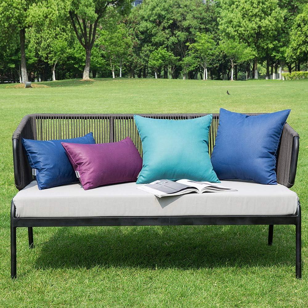 imageMIULEE Pack of 4 Decorative Outdoor Waterproof Summer Pillow Covers Square Garden Cushion Cases PU Coating Throw Pillow Cover Shell for Tent Park Couch 18x18 inch redYellowPurple