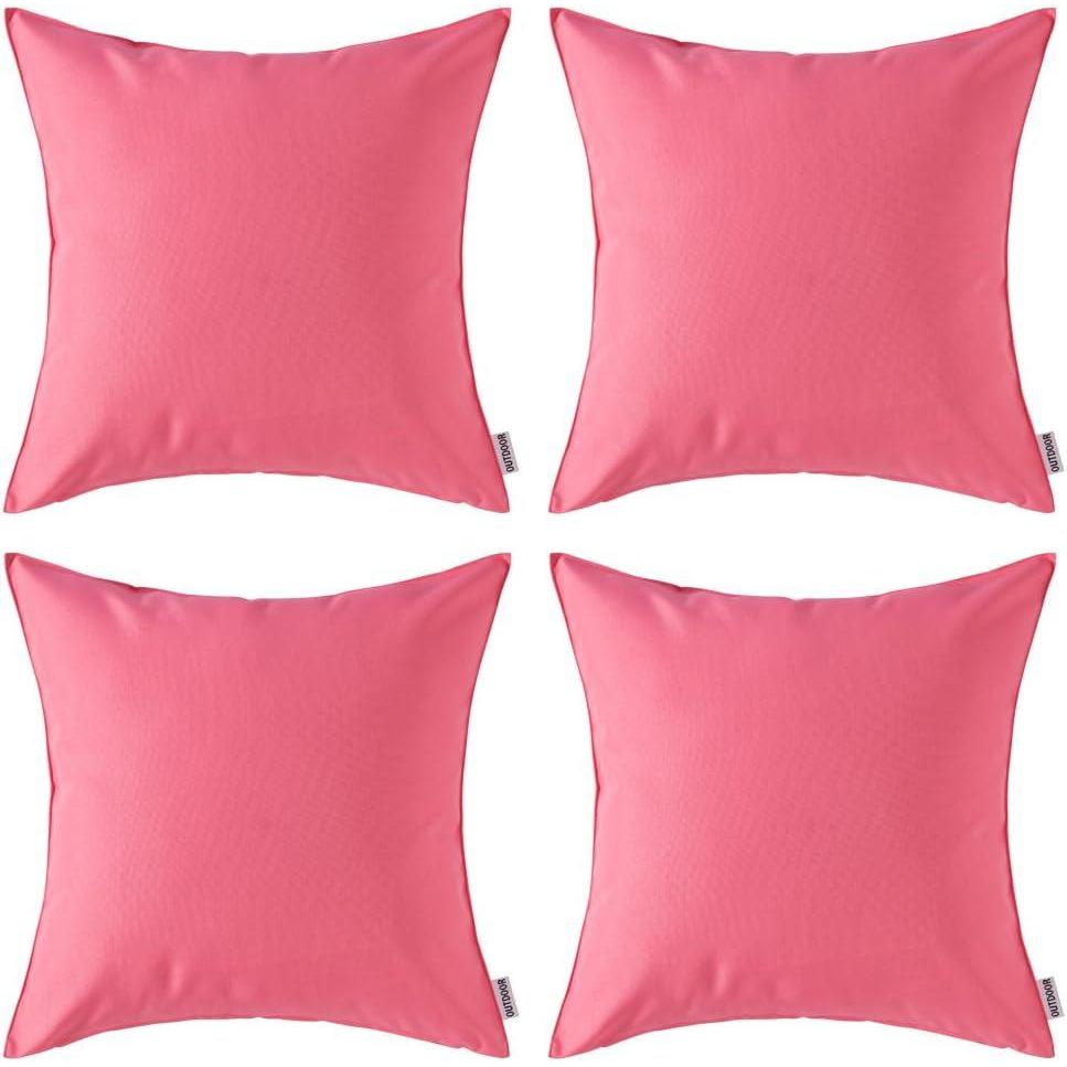imageMIULEE Pack of 4 Decorative Outdoor Waterproof Summer Pillow Covers Square Garden Cushion Cases PU Coating Throw Pillow Cover Shell for Tent Park Couch 18x18 inch redYellowPink