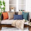 MIULEE Outdoor Waterproof Throw Pillow Covers Decorative Farmhouse Water Resistant Cushion Covers for Tent Patio Garden Couch Sofa Pack of 2, 20×20 Inch Violet(Beige)