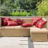 MIULEE Outdoor Waterproof Throw Pillow Covers Set of 2 Hello Sunshine Decorative Outdoor Square Pillowcases for Chair Patio Garden Couch Tent Balcony Sofa Black 18×18 Inch(Red)
