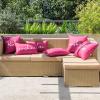 MIULEE Outdoor Waterproof Throw Pillow Covers Set of 2 Hello Sunshine Decorative Outdoor Square Pillowcases for Chair Patio Garden Couch Tent Balcony Sofa Black 18×18 Inch(Hot Pink)