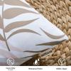 MIULEE Pack of 2 Fall Decorative Outdoor Waterproof Throw Pillow Covers Patio Pillow Cases Natural Leaves Pattern Spring Square Cushion Shams Shell for Garden Balcony Couch 20×20 Inch, Orange(Coffee Brown)