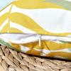 MIULEE Pack of 2 Fall Decorative Outdoor Waterproof Throw Pillow Covers Patio Pillow Cases Natural Leaves Pattern Spring Square Cushion Shams Shell for Garden Balcony Couch 20×20 Inch, Orange(Green&yellow)