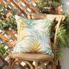 MIULEE Pack of 2 Fall Decorative Outdoor Waterproof Throw Pillow Covers Patio Pillow Cases Natural Leaves Pattern Spring Square Cushion Shams Shell for Garden Balcony Couch 20×20 Inch, Orange(Green&yellow)