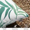 MIULEE Pack of 2 Fall Decorative Outdoor Waterproof Throw Pillow Covers Patio Pillow Cases Natural Leaves Pattern Spring Square Cushion Shams Shell for Garden Balcony Couch 20×20 Inch, Orange(Sage Green)