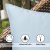 MIULEE Pack of 4 Decorative Outdoor Waterproof Summer Pillow Covers Square Garden Cushion Cases PU Coating Throw Pillow Cover Shell for Tent Park Couch 18×18 inch red/Yellow(Light Blue)