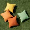 MIULEE Pack of 4 Decorative Outdoor Waterproof Summer Pillow Covers Square Garden Cushion Cases PU Coating Throw Pillow Cover Shell for Tent Park Couch 18×18 inch red/Yellow(Orange/Green)