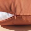 MIULEE Pack of 4 Decorative Outdoor Waterproof Summer Pillow Covers Square Garden Cushion Cases PU Coating Throw Pillow Cover Shell for Tent Park Couch 18×18 inch red/Yellow(Rust)