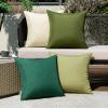 MIULEE Pack of 4 Decorative Outdoor Waterproof Summer Pillow Covers Square Garden Cushion Cases PU Coating Throw Pillow Cover Shell for Tent Park Couch 18×18 inch red/Yellow(Green)