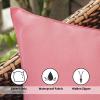 MIULEE Pack of 4 Decorative Outdoor Waterproof Summer Pillow Covers Square Garden Cushion Cases PU Coating Throw Pillow Cover Shell for Tent Park Couch 18×18 inch red/Yellow(Pink)