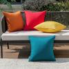 MIULEE Pack of 4 Decorative Outdoor Waterproof Summer Pillow Covers Square Garden Cushion Cases PU Coating Throw Pillow Cover Shell for Tent Park Couch 18×18 inch red/Yellow(Red/Blue)