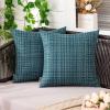 MIULEE Outdoor Waterproof Throw Pillow Covers Decorative Farmhouse Water Resistant Cushion Covers for Tent Patio Garden Couch Sofa Pack of 2, 20×20 Inch Violet(Teal)