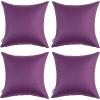 MIULEE Pack of 4 Decorative Outdoor Waterproof Summer Pillow Covers Square Garden Cushion Cases PU Coating Throw Pillow Cover Shell for Tent Park Couch 18×18 inch red/Yellow(Purple)