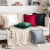MIULEE Christmas Velvet Pillow Covers with Faux Fur Decorative Boho Winter Pillowcases Set of 2 Soft Square Cushion Covers for Couch Bed Sofa Living Room Bedroom 18 X 18 Inches Burgundy