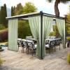 MIULEE Outdoor Sheer Curtain for Patio Waterproof – 2 Panels Sage Green Privacy Drape Voile Curtain Rod Pocket for Porch,Pergola, Cabana, Gazebo, 54 X 84 Inch Long(Sage Green)
