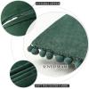 MIULEE Pack of 2 Square Decorative Throw Pillow Covers with Cute Pom-poms Soft Velvet Farmhouse Cushion Covers for Couch Sofa Bedroom Decor Outdoor 20 x 20 Inch Dark Green