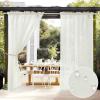 MIULEE Outdoor Sheer Curtain for Patio Waterproof – 2 Panels Sage Green Privacy Drape Voile Curtain Rod Pocket for Porch,Pergola, Cabana, Gazebo, 54 X 84 Inch Long(Ivory)