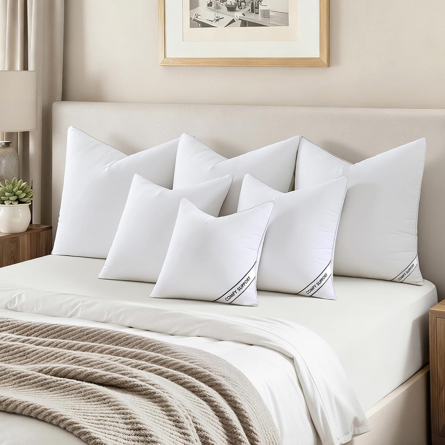 imageMIULEE 18x18 Inch Pillows Inserts Pack of 4 Down Alternative Virgin Filling Comfy Support Throw Pillows for Sofa Couch Bed2