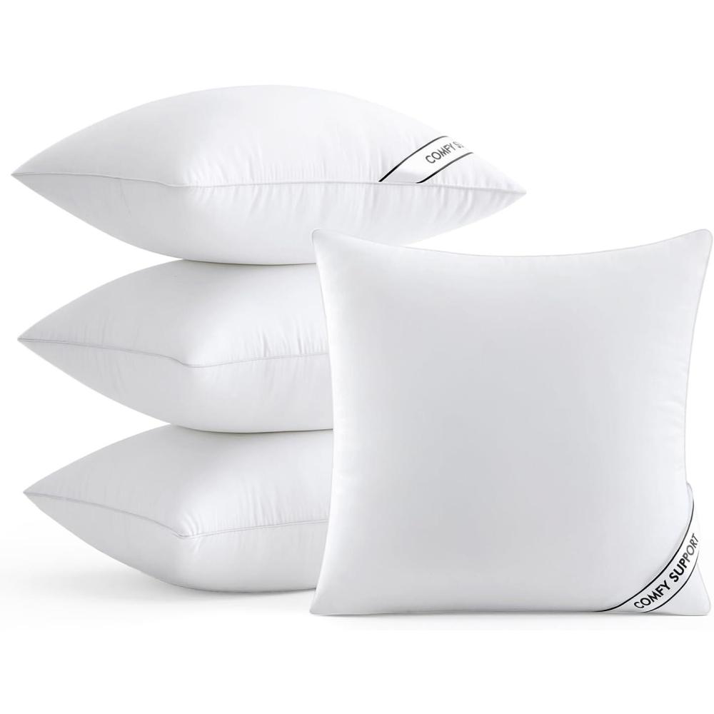 imageMIULEE 18x18 Inch Pillows Inserts Pack of 4 Down Alternative Virgin Filling Comfy Support Throw Pillows for Sofa Couch Bed4