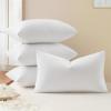 MIULEE Pack of 4 18×18 Pillow Inserts, Premium Feather and Down Decorative Throw Pillows, Fluffy and Choppable, Cotton Fabric for Sofa Bed Couch(12×20 Inch)