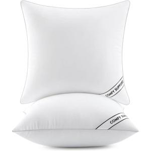 MIULEE 18×18 Inch Pillows Inserts, Pack of 4 Down Alternative Virgin Filling Comfy Support Throw Pillows for Sofa Couch Bed(2)