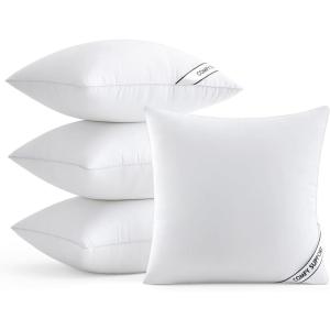 MIULEE 18×18 Inch Pillows Inserts, Pack of 4 Down Alternative Virgin Filling Comfy Support Throw Pillows for Sofa Couch Bed(4)