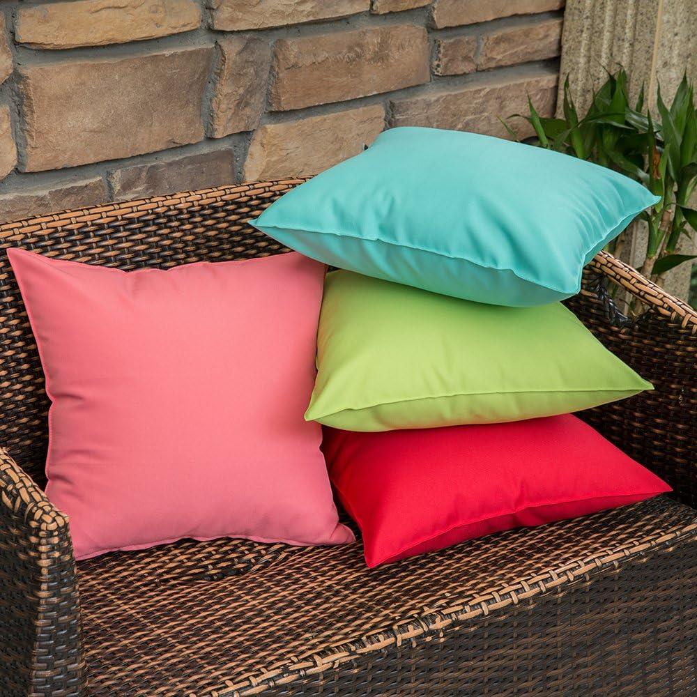imageMIULEE Pack of 4 Decorative Outdoor Waterproof Summer Pillow Cover Square Garden Cushion Case PU Coating Throw Pillowcase Shell for Tent Park Couch 18x18 Inch Light GreyPink
