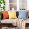 MIULEE Outdoor Waterproof Throw Pillow Covers Decorative Farmhouse Water Resistant Cushion Covers for Tent Patio Garden Couch Sofa Pack of 2, 18×18 Inch Coffee(Orange)