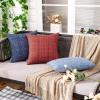 MIULEE Outdoor Waterproof Throw Pillow Covers Decorative Farmhouse Water Resistant Cushion Covers for Tent Patio Garden Couch Sofa Pack of 2, 18×18 Inch Coffee(Red)