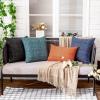 MIULEE Outdoor Waterproof Throw Pillow Covers Decorative Farmhouse Water Resistant Cushion Covers for Tent Patio Garden Couch Sofa Pack of 2, 18×18 Inch Coffee(Teal)