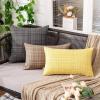 MIULEE Outdoor Waterproof Throw Pillow Covers Decorative Farmhouse Water Resistant Cushion Covers for Tent Patio Garden Couch Sofa Pack of 2, 18×18 Inch Coffee(Gray)