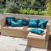MIULEE Outdoor Waterproof Throw Pillow Covers Set of 2 Hello Sunshine Decorative Outdoor Rectangular Pillowcases for Chair Patio Garden Couch Tent Balcony Sofa Orange 12×20 Inch(Deep Blue)