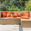 MIULEE Outdoor Waterproof Throw Pillow Covers Set of 2 Hello Sunshine Decorative Outdoor Rectangular Pillowcases for Chair Patio Garden Couch Tent Balcony Sofa Orange 12×20 Inch(Orange)