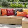 MIULEE Outdoor Waterproof Throw Pillow Covers Set of 2 Hello Sunshine Decorative Outdoor Rectangular Pillowcases for Chair Patio Garden Couch Tent Balcony Sofa Orange 12×20 Inch(Red)