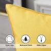 MIULEE Pack of 4 Decorative Outdoor Waterproof Summer Pillow Cover Square Garden Cushion Case PU Coating Throw Pillowcase Shell for Tent Park Couch 18×18 Inch Light Grey(Yellow)