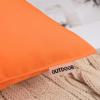 MIULEE Pack of 4 Decorative Outdoor Waterproof Summer Pillow Cover Square Garden Cushion Case PU Coating Throw Pillowcase Shell for Tent Park Couch 18×18 Inch Light Grey(Orange)