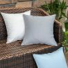 MIULEE Pack of 4 Decorative Outdoor Waterproof Summer Pillow Cover Square Garden Cushion Case PU Coating Throw Pillowcase Shell for Tent Park Couch 18×18 Inch Light Grey(Light Grey)