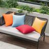 MIULEE Pack of 4 Decorative Outdoor Waterproof Summer Pillow Cover Square Garden Cushion Case PU Coating Throw Pillowcase Shell for Tent Park Couch 18×18 Inch Light Grey(Red/Yellow)