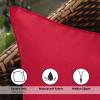 MIULEE Pack of 4 Decorative Outdoor Waterproof Summer Pillow Cover Square Garden Cushion Case PU Coating Throw Pillowcase Shell for Tent Park Couch 18×18 Inch Light Grey(Red)