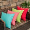 MIULEE Pack of 4 Decorative Outdoor Waterproof Summer Pillow Cover Square Garden Cushion Case PU Coating Throw Pillowcase Shell for Tent Park Couch 18×18 Inch Light Grey(Light Green)
