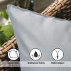 MIULEE Pack of 4 Decorative Outdoor Waterproof Summer Pillow Cover Square Garden Cushion Case PU Coating Throw Pillowcase Shell for Tent Park Couch 18×18 Inch Light Grey(Light Grey)