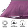 MIULEE Pack of 4 Decorative Outdoor Waterproof Summer Pillow Cover Square Garden Cushion Case PU Coating Throw Pillowcase Shell for Tent Park Couch 18×18 Inch Light Grey(Purple)