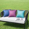 MIULEE Pack of 4 Decorative Outdoor Waterproof Summer Pillow Cover Square Garden Cushion Case PU Coating Throw Pillowcase Shell for Tent Park Couch 18×18 Inch Light Grey(Purple)