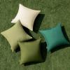 MIULEE Pack of 4 Decorative Outdoor Waterproof Summer Pillow Cover Square Garden Cushion Case PU Coating Throw Pillowcase Shell for Tent Park Couch 18×18 Inch Light Grey(Green)