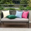 MIULEE Pack of 4 Decorative Outdoor Waterproof Summer Pillow Cover Square Garden Cushion Case PU Coating Throw Pillowcase Shell for Tent Park Couch 18×18 Inch Light Grey(Hot Pink)