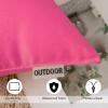 MIULEE Pack of 4 Decorative Outdoor Waterproof Summer Pillow Cover Square Garden Cushion Case PU Coating Throw Pillowcase Shell for Tent Park Couch 18×18 Inch Light Grey(Hot Pink)